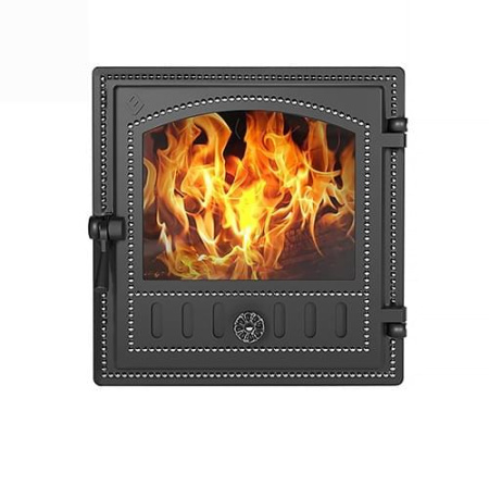 Дверка ВЕЗУВИЙ каминная 280 Антрацит (под стекло) посадочный размер, мм 305x355