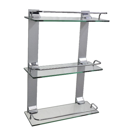 Полочка 10203 BRIMIX тройная прямоугольная стеклянная настенная