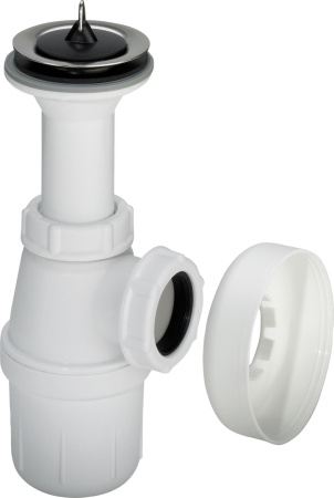 Сифон Viega бутыл.1 1/4х1 1/4 д/раковины с отводом,мод 5726 с универс.выпуском пластик/белый/103927