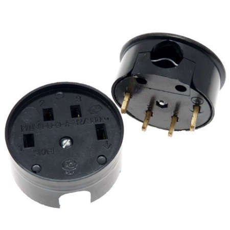 Разъем РШ/ВШ 32А 380В 3Р+РЕ черн. (кругл.)SQ1812-0001 (6) 