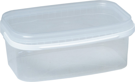 Ведро прямоугольное 2л Вп-1 с крышкой, прозрачный