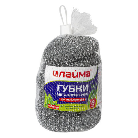 Губки металлические сетчатые 6штх15гр Лайма 603103 (10)