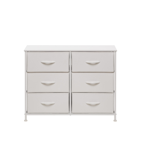 Комод Leset Линкс 6 ящ. (к/з), Каркас Белый, ящики Белые 30х80х62,5см