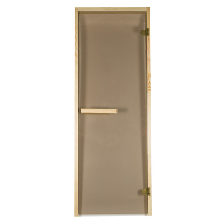 Дверь из стекла 1,9*0,7м, бронза матовая, коробка из хвои, 2 петли, БАННАЯ ЛИНИЯ**
