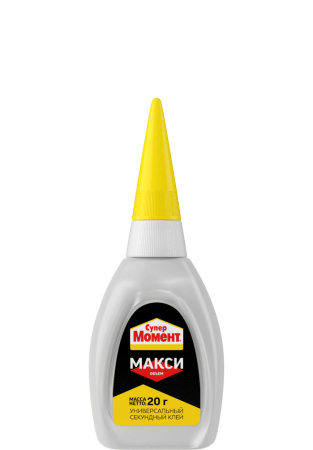 Суперклей Момент Макси секундный 20г флакон, прозрачный (48)