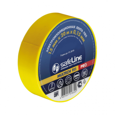 Изолента Safeline 15/20 желтая