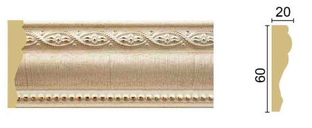 Молдинг 1М6-6В 20х60мм 2,4м шампань (20)