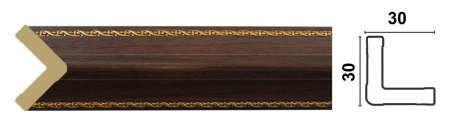 Уголок 1У3-1В 30х30мм 2,4м венге (40)