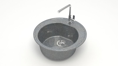 Z003Q08 Мойка Черая круглая D51 ТЕМНО СЕРАЯ (GM11)