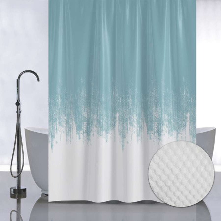 Штора д/ванны Санакс 180х180 ПЕРЕХОД БИРЮЗА/05-02