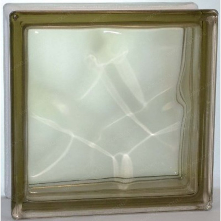 Стеклоблок окрашенный в масс Волна 19х19х8см бронз 