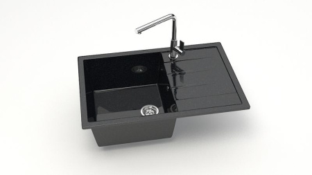 Z161Q04 Мойка Джоли квадратная с крылом 49х74 ЧЕРНАЯ (GM19, Z16)