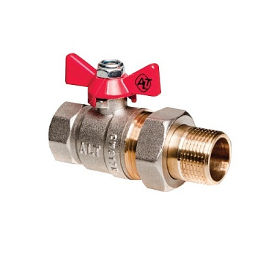 Кран шар. полный проход с накид. гайкой бабочка 3/4" ALT-Z/TEBO