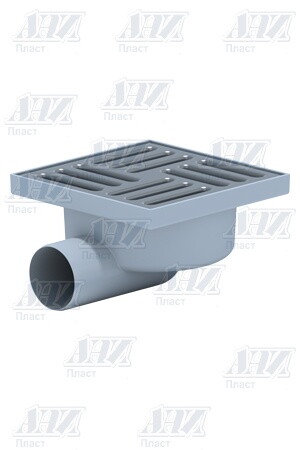 Трап горизонт. спуск  50 нерегул. решетка 150х150, СУХОЙ, нерж. сталь ТQ5112