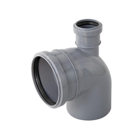 Отвод РР канализ. универсальный с выходом (вверх) D 110 (50)  87 град TEBO