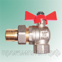 Кран шар. полный проход с накид. гайкой бабочка угловой 1/2"  ALT-Z