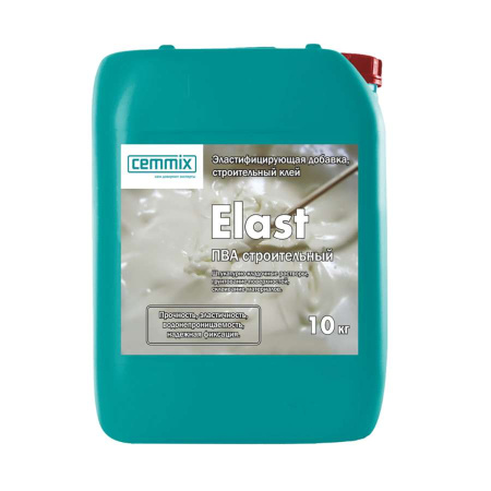 Клей ПВА Строительный "ELAST" 10кг (1/60) "CEMMIX"