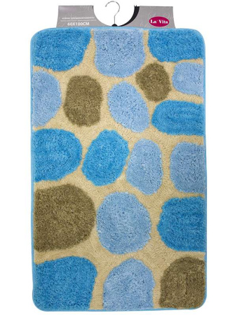 Коврик д/ванны 60х100 HJ-T1210-А Лора синий/4534