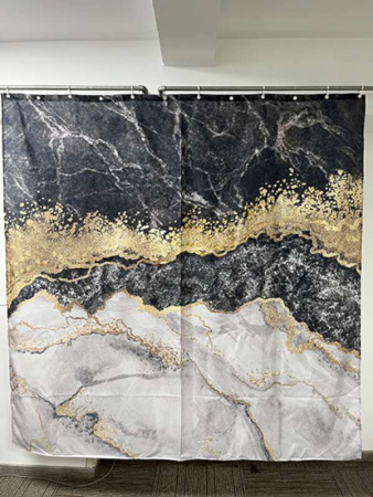 Штора д/ванны Санакс 180х180 Черный мрамор/01-81