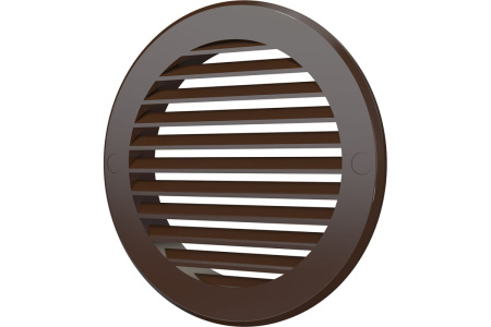 Решетка вент. круглая наруж. 12РКН D150 корич.  /с фланцем D125