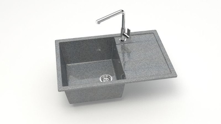 Z161Q08 Мойка Джоли квадратная с крылом 49х74 ТЕМНО-СЕРАЯ (GM19, Z16)