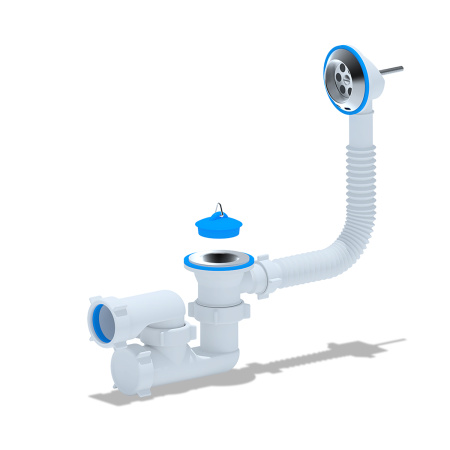 C6250 Сифон д/ванны 1 1/2х40 регулируемый с выпуском и переливом