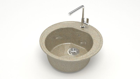 Z003Q05 Мойка Черая круглая D51 ПЕСОЧНАЯ (GM11)