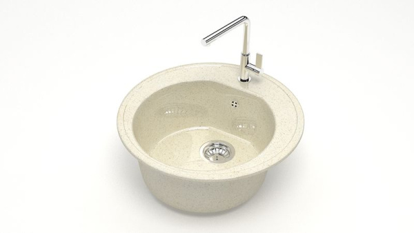 Z003Q02 Мойка Черая круглая D51 БЕЖЕВАЯ (GM11)