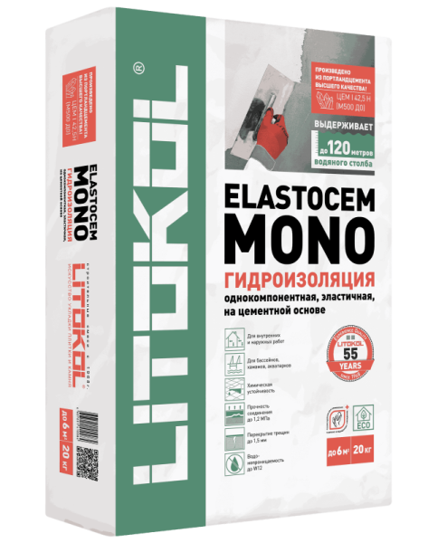 Гидроизоляция ELASTOcem MONO  20кг Litokol