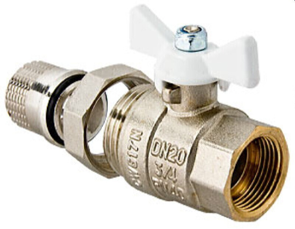 кран шаровый со сгоном Valtec 1/2"  г/ш белая ручка