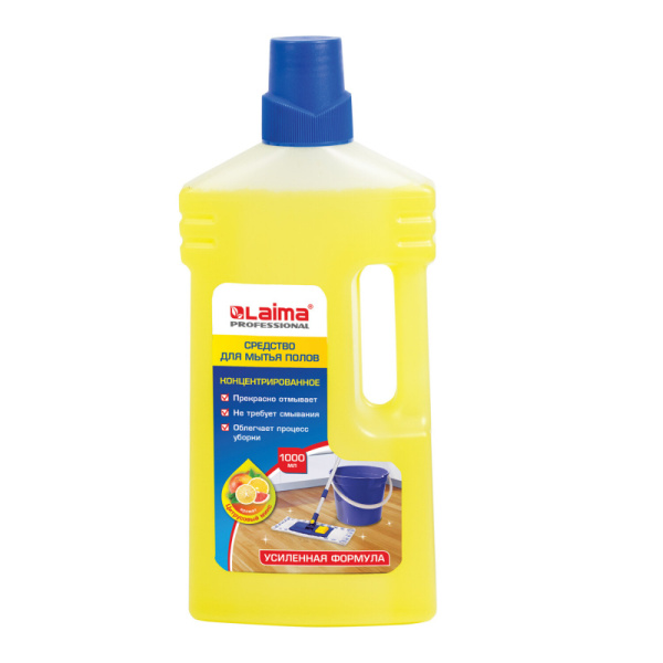 Средство для мытья пола 1л Лайма Profesional концентрат Цитрусовый микс усиленная формула, 604795