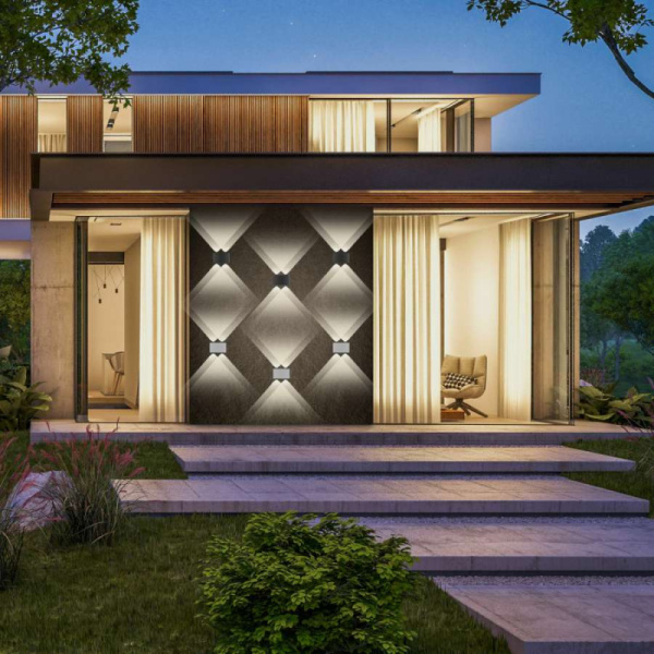 1555 TECHNO LED / Светильник садово-парковый со светодиодами TWINKY DOUBLE чёрный	