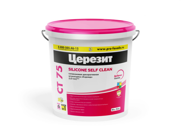 СT 75/25 ЦЕРЕЗИТ Декоративная штукатурка силикон. короед 2,0 мм 