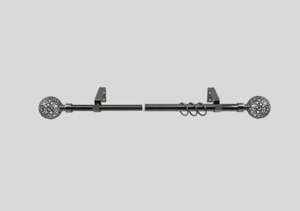 Карниз кованый 1 ряд. раздвижной 1,6-3 м (d 16/19) ЛЕ-ГРАНД Антик-золото Ажур*