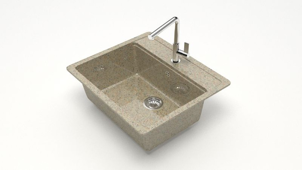 Z009Q05 Мойка Джеки квадратная 57х50,5 ПЕСОЧНАЯ (GM15)