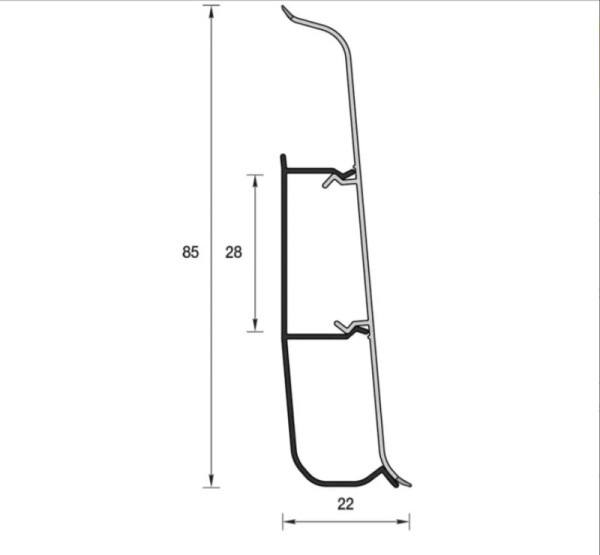 Плинтус пластиковый Идеал Деконика Орех с кабель-каналами/291 (85мм 2,2) (20) .