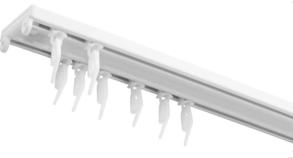 Карниз 2-х полосный ПВХ в сборе, составной, 4,0 м, арт.241421400