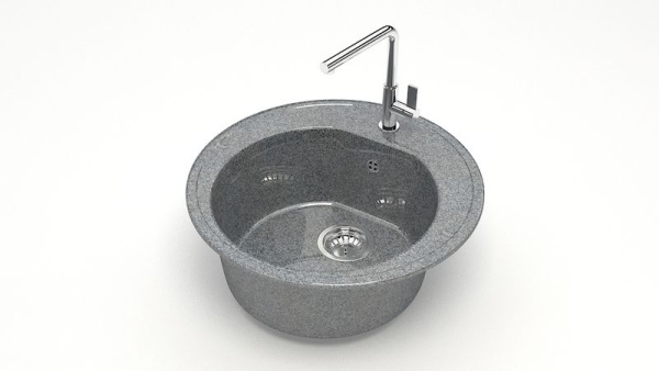 Z003Q08 Мойка Черая круглая D51 ТЕМНО СЕРАЯ (GM11)