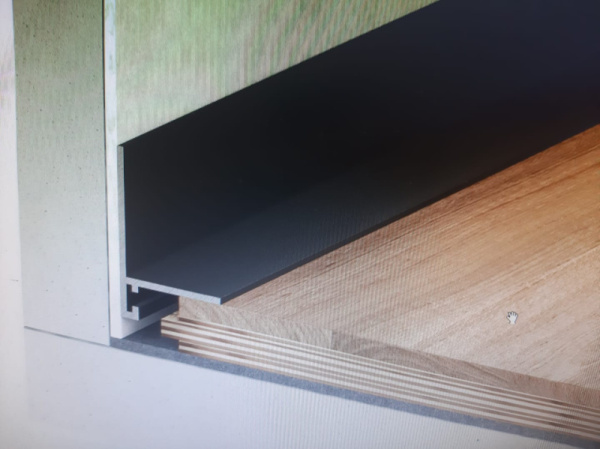 Профиль ЛП 20 Чёрный мат.(2м) (6пружинок на 2п.м в компл.)  (микроплинтус L)