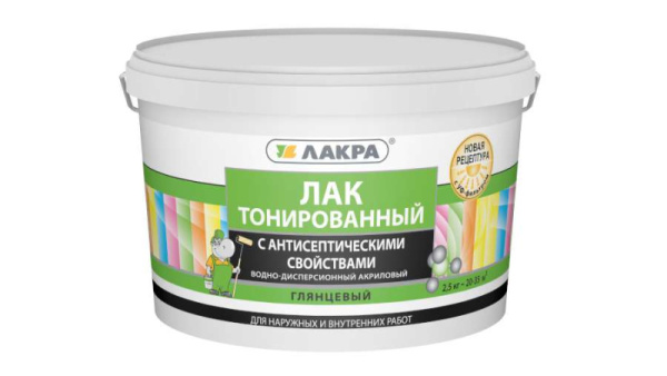 Лак в/д тонированный Лакра Орех 2,5кг  (глянцевый)