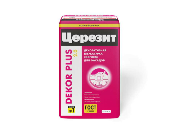 ЦЕРЕЗИТ Dekor Plus/25кг Декоративная штукатурка для фасадов