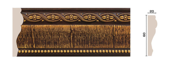 Молдинг 1М6-1В/G 20х60мм 2,4м венге (20)