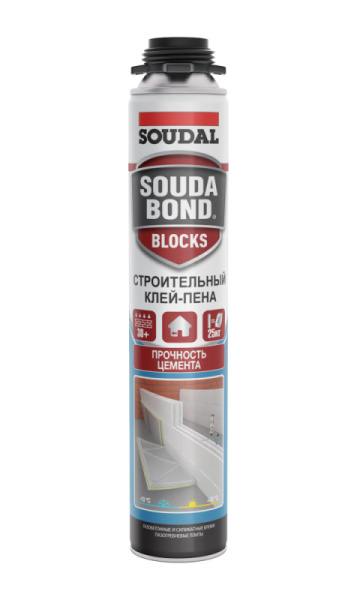 Клей-пена SOUDAL Soudabond Blocks Gun Grey всесезонная 750 мл