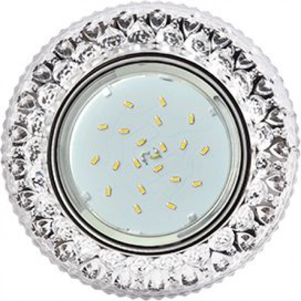 Светильник Ecola GX53 H4 LD7009 "Кристалл" подсвет. 4К Прозрач/хром 40х125 FT53CCEFB GX53