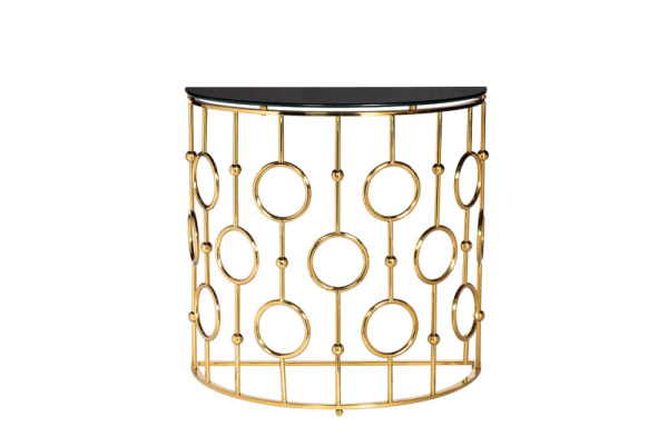 Консоль стекло черн/золото 78*40*77см GY-CST8040GOLD*