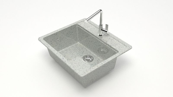 Z009Q10 Мойка Джеки квадратная 57х50,5 СВЕТЛО СЕРАЯ (GM15)