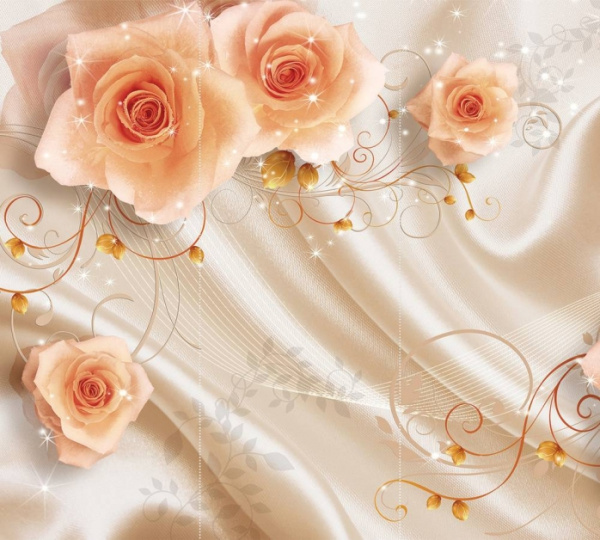 Фотообои MATRIX  Flizzetto Шелк и розы 3*2,7м /м-23211864 