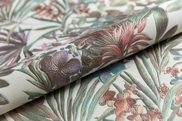 КМ5903 Обои KERAMA MARAZZI  виниловые Джангл мотив, светлый цветной. 1,06х10м (4)