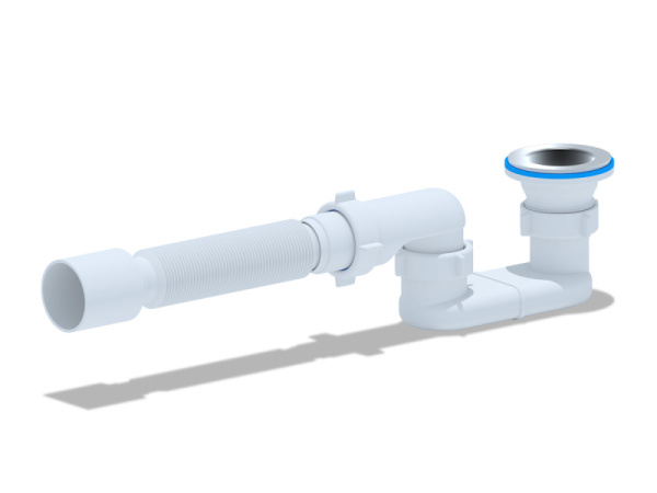 E015 Сифон д/поддона 1 1/2 с г/т 40х50 L=37см плоский (40)