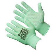 Перчатки нейлоновые Gward Touch Poin с ПВХ микроточкой, зеленые (М) P3001-8M
